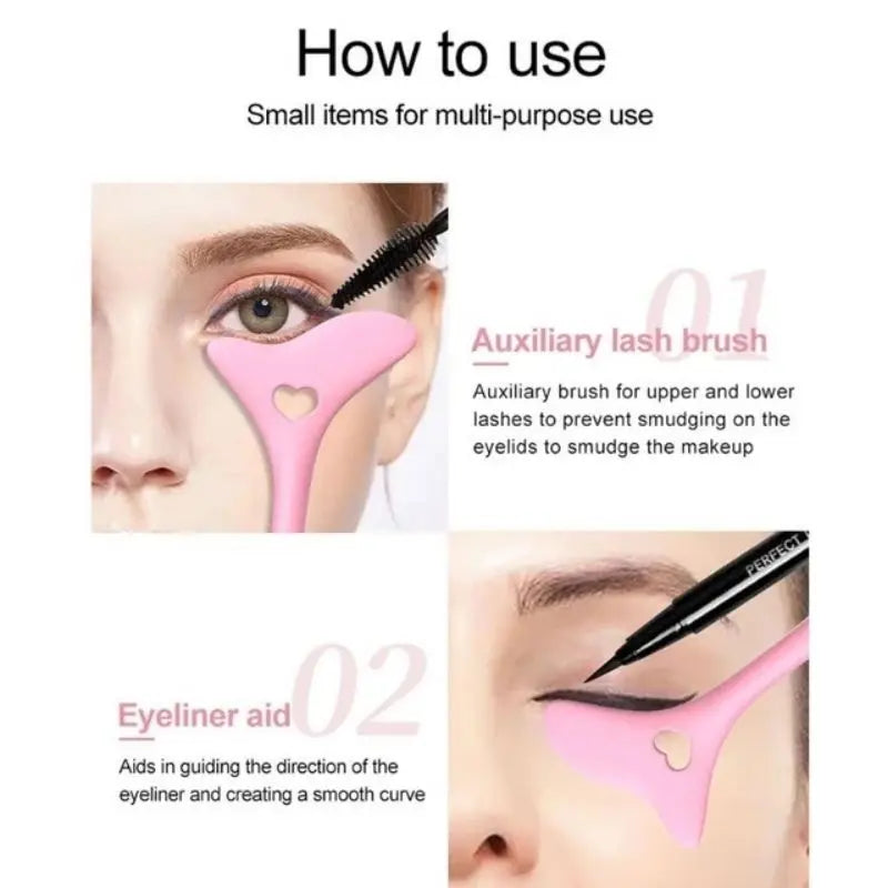 Winged Eyeliner Stencil & Mascara Shield | Reusable Silicone Eyeliner Stencil Tool Qme