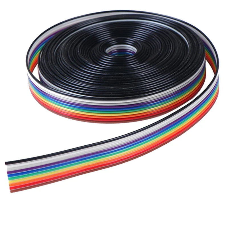 5 Meter 10-Way Flat Rainbow Ribbon Cable Wire Flat Ribbon Cable Qme
