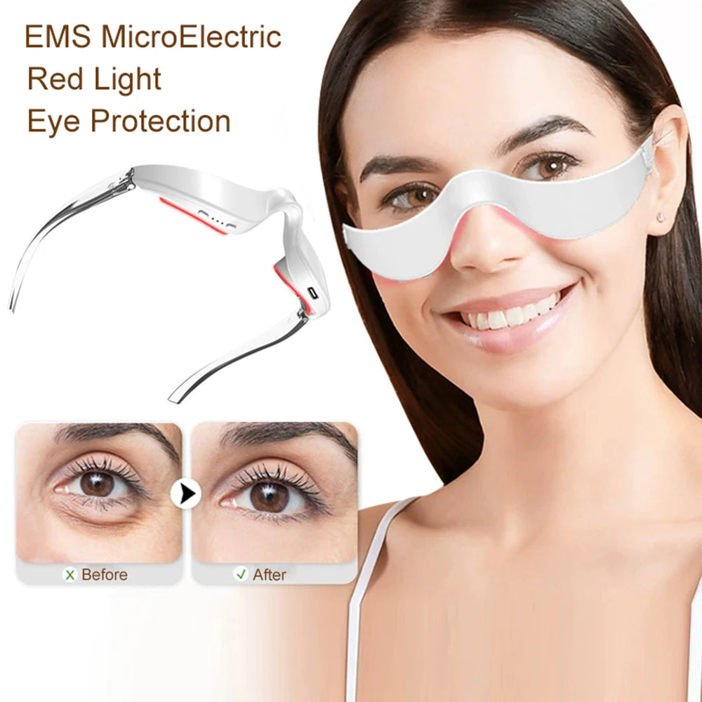 3D EMS Eye Massager Glasses – Red Light Eye Care Device Eye Massager Device Qst