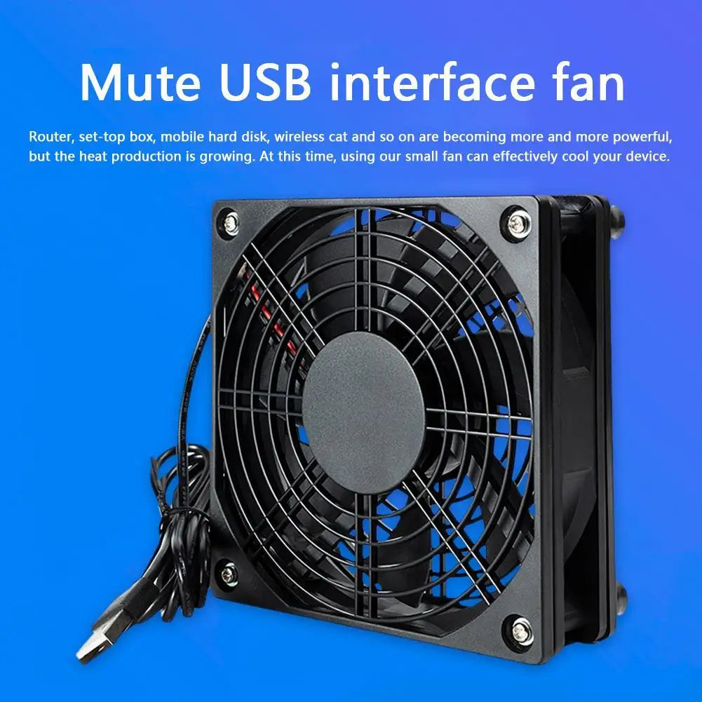 120mm Silent USB Cooling Fan for PC Case, Router & Set-Top Box USB Cooling Fan Qme Default Title