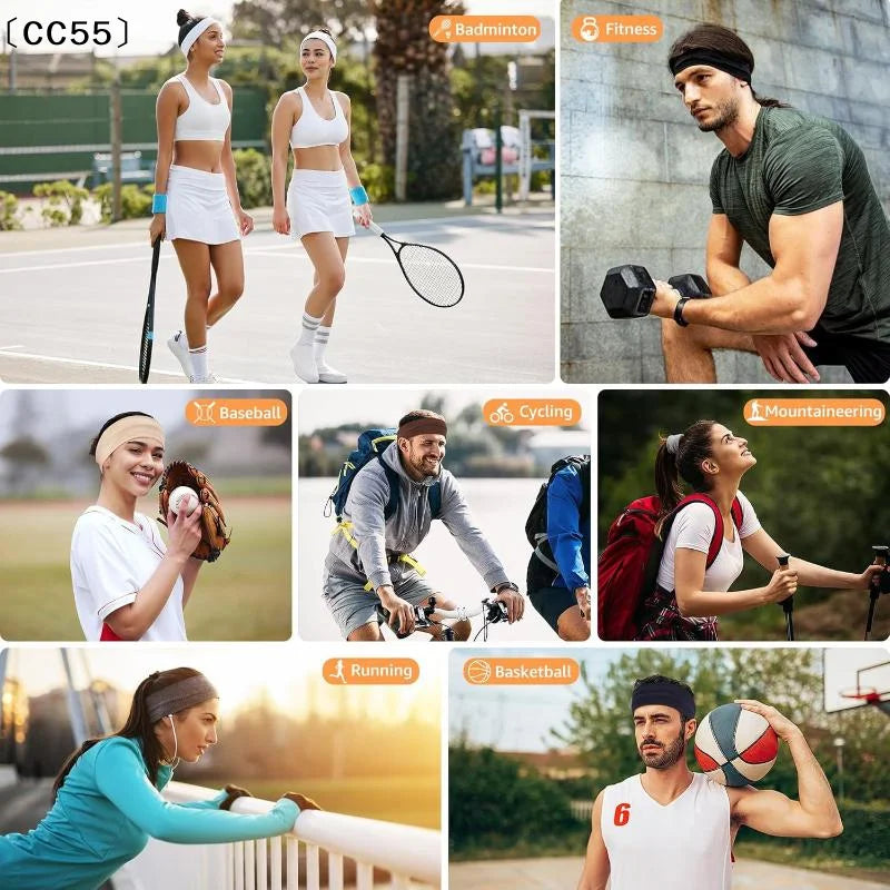 Retro Elastic Sweat-Wicking Sports Headband for Women Sports Headband Qst