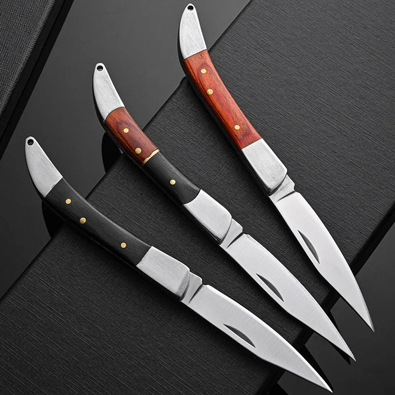 Swayboo Mini Folding Pocket Knife – Wood Handle Keychain EDC Folding Pocket Knife Qst