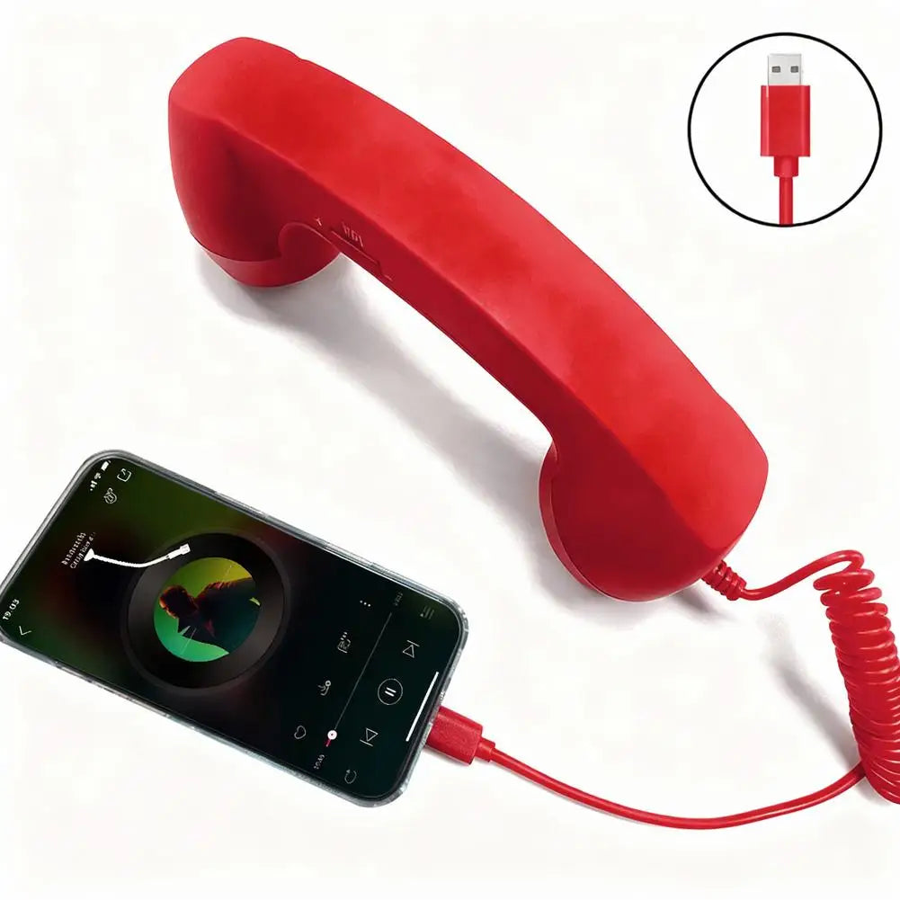 Retro USB-C Telephone Handset Microphone – 10 Colors USB-C Phone Handset Qme I