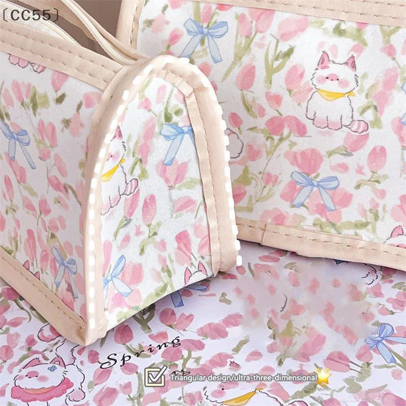 Tulip Kitten Transparent Pencil Case – Large Capacity Pouch Pencil Case Pouch Qst