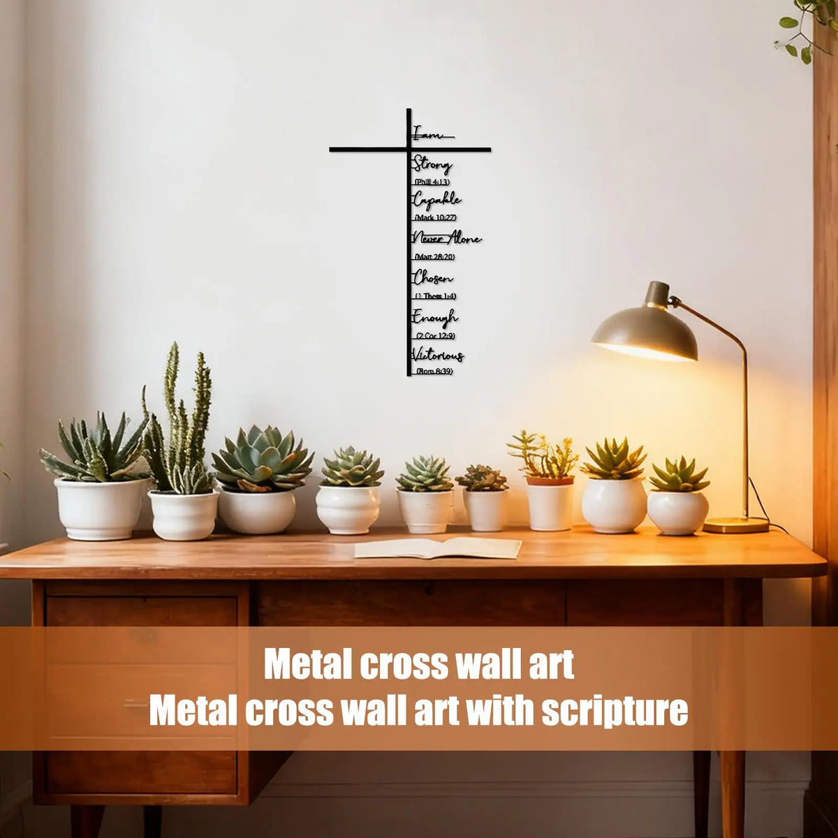 Metal Cross Wall Art – Christian Faith Indoor Décor 30cm Cross Wall Décor Qme
