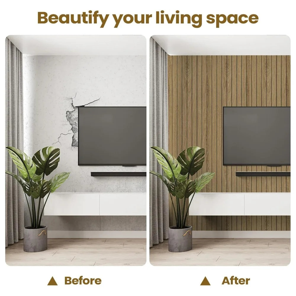 Self-Adhesive Wood Grain Wall Panel Sticker | Waterproof Peel & Stick Wallpaper Qme