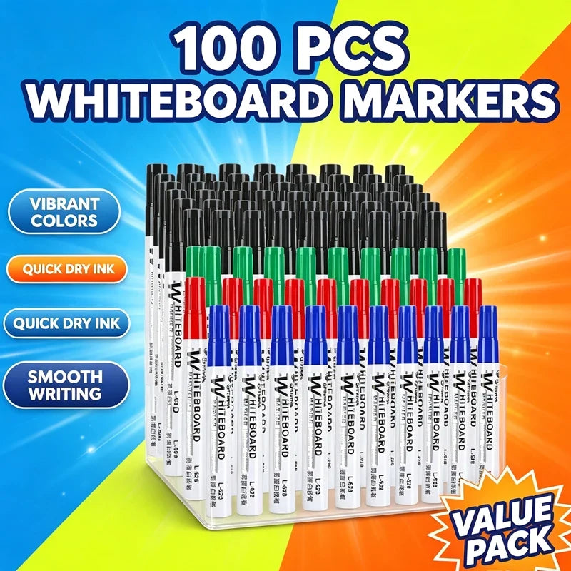 Erasable Whiteboard Marker Pens – 24 Colors, Office & Class Whiteboard Marker Pens Qme