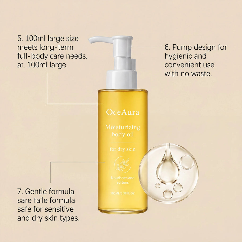 OceAura 100ml Body Essence Oil – Moisturizing & Smoothing Body Essence Oil Qst