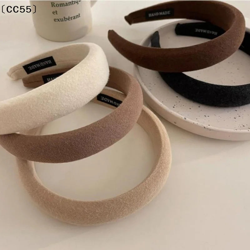 Padded Velvet Headband – Thick Sponge Hair Hoop for Women & Girls Hair Headband Qst
