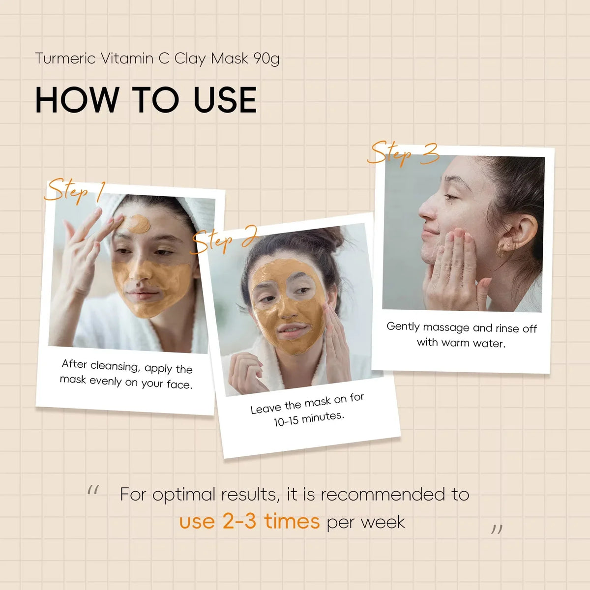 Turmeric & Vitamin C Mud Mask – Deep Pore Cleansing Face Mask Face Mud Mask Qme
