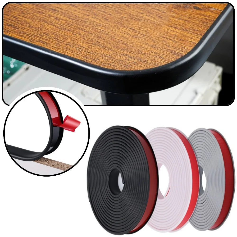 10M U-Shaped TPE Edge Banding Strip | Self-Adhesive, Scratch Resistant Furniture Edge Trim Qme