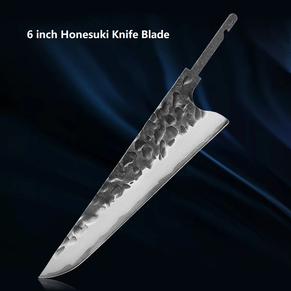 Hand Forged Japanese Chef Knife Blank Blade | Full Tang DIY Knife Blank Blade Qst 6 inch Honesuki