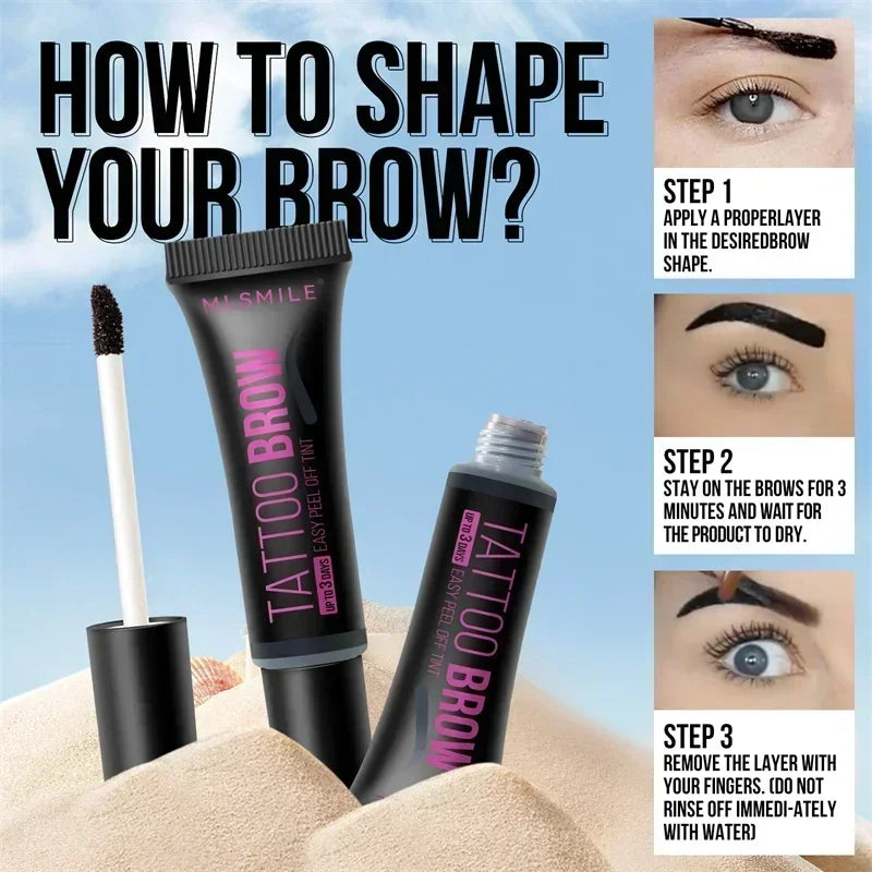Peel-Off Eyebrow Tint Gel | Semi-Permanent Waterproof Eyebrow Tint Gel Qme