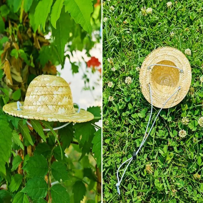 Adjustable Woven Pet Hat – Dog & Cat Photo Prop Sunshade Cap Pet Costume Hat Qme