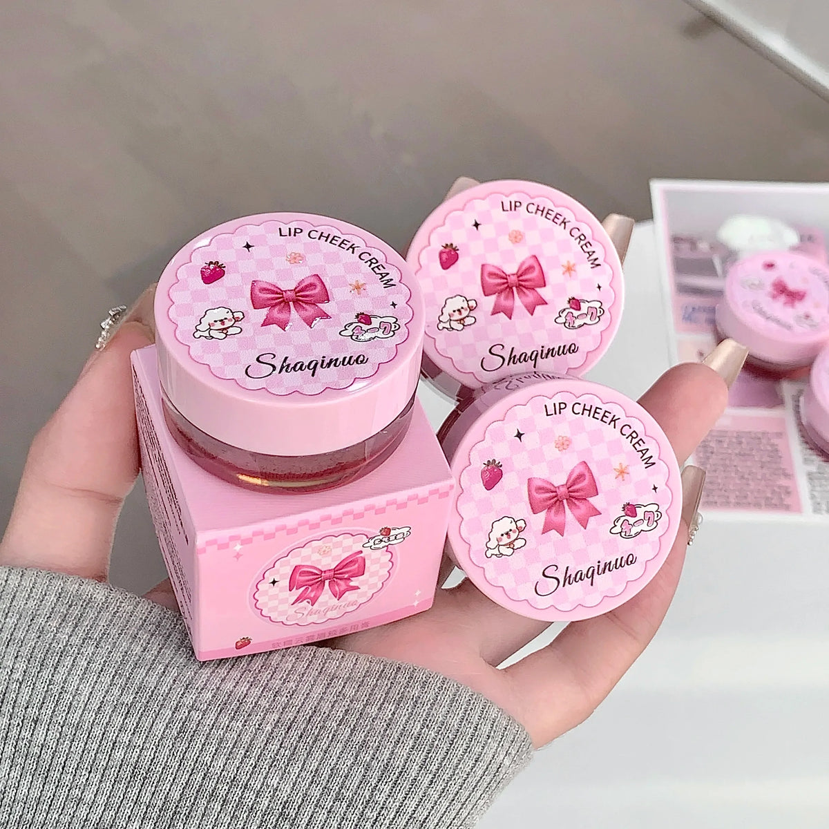 SHAQINUO Lip & Cheek Mud Lipstick – Matte Dual-Purpose Dual-Purpose Lip Stick Qme