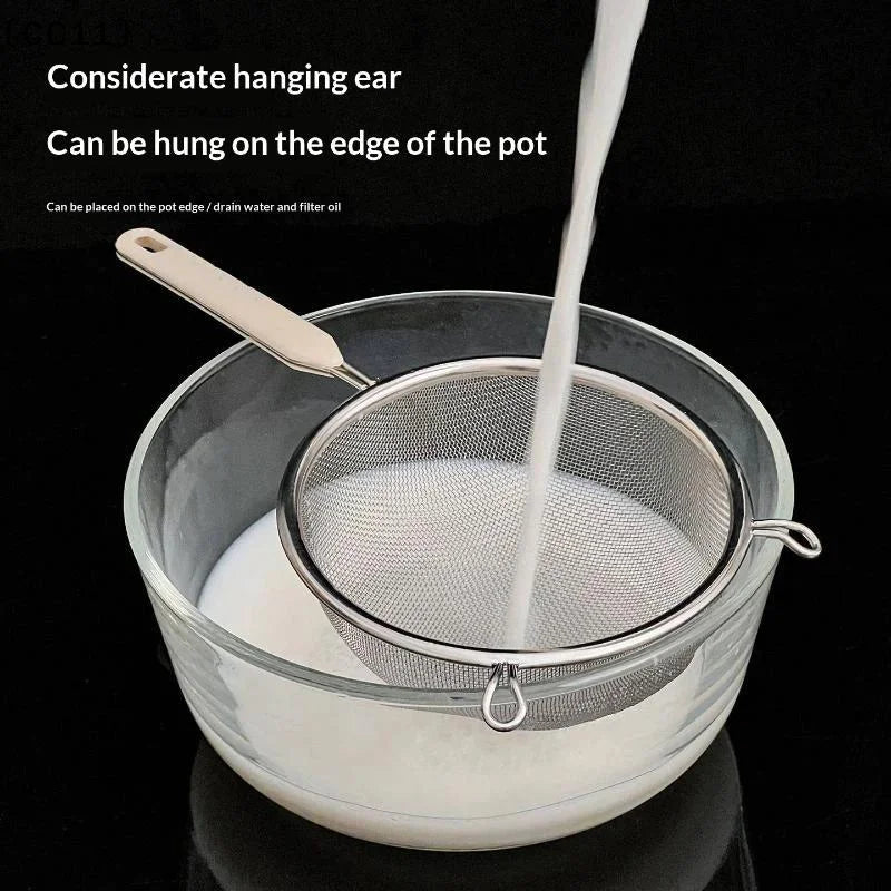Stainless Steel Fine Mesh Strainer with Plastic Handle Fine Mesh Strainer Qme