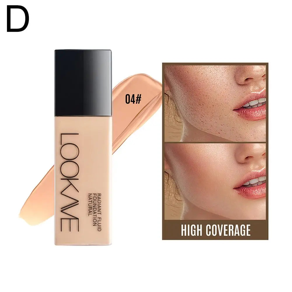 LOOKAVE Liquid Foundation – Full Coverage Natural Matte Liquid Foundation Qme 04 CN
