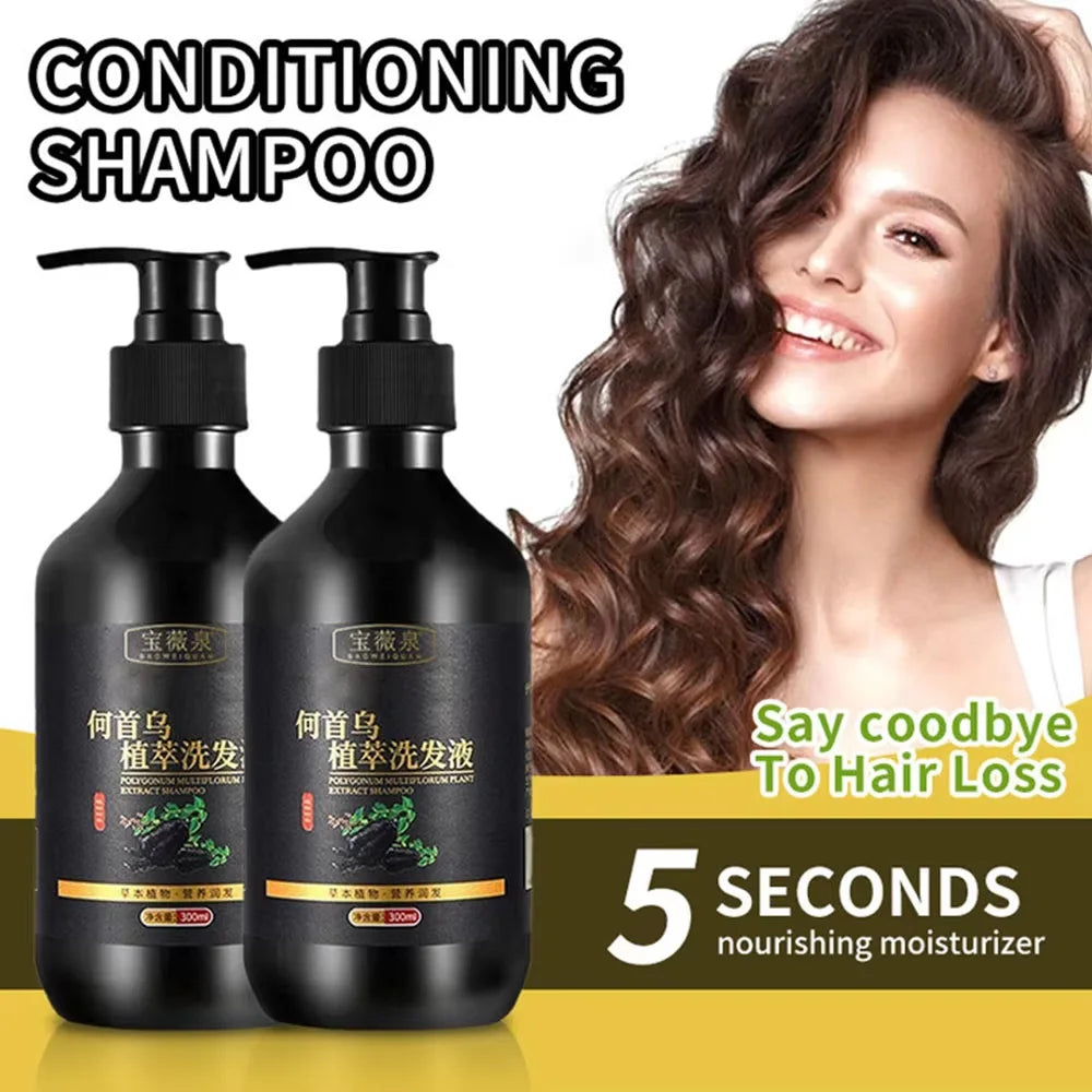 YOUNGCOME Herbal Polygonum Multiflorum Shampoo 300ml Herbal Shampoo Qst