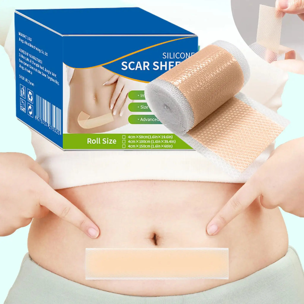 Silicone Scar Sheets Roll – Reusable Breathable Tape 4×50cm Silicone Scar Tape Qme
