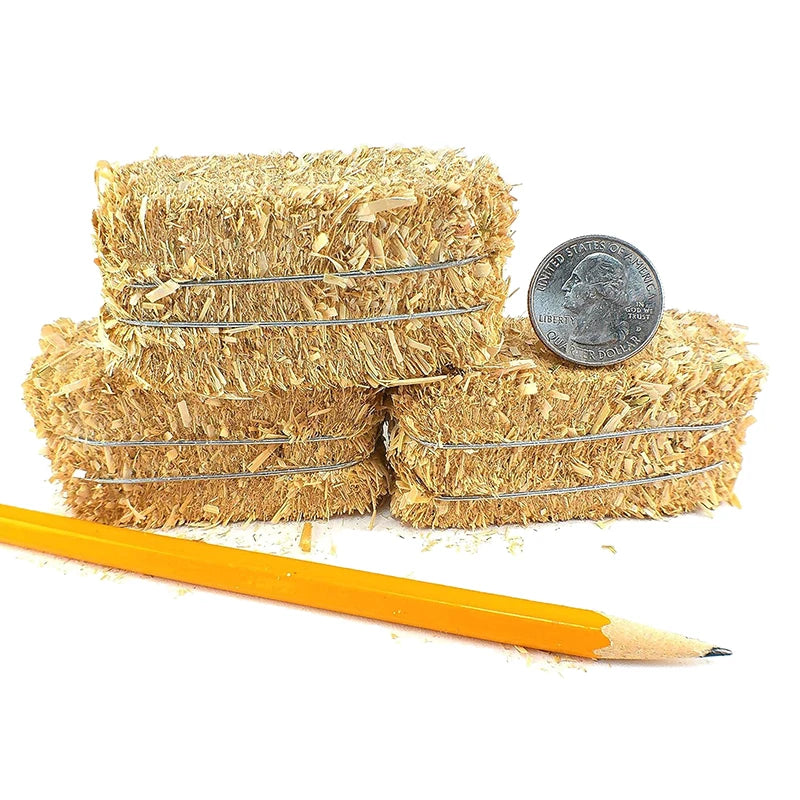 6pcs Miniature Hay Bales – Resin Dollhouse Farm Decor Set Miniature Figurine Set Qst