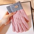 Women's Thick Plush Knitted Touchscreen Winter Gloves Winter Knitted Gloves Qst Pink