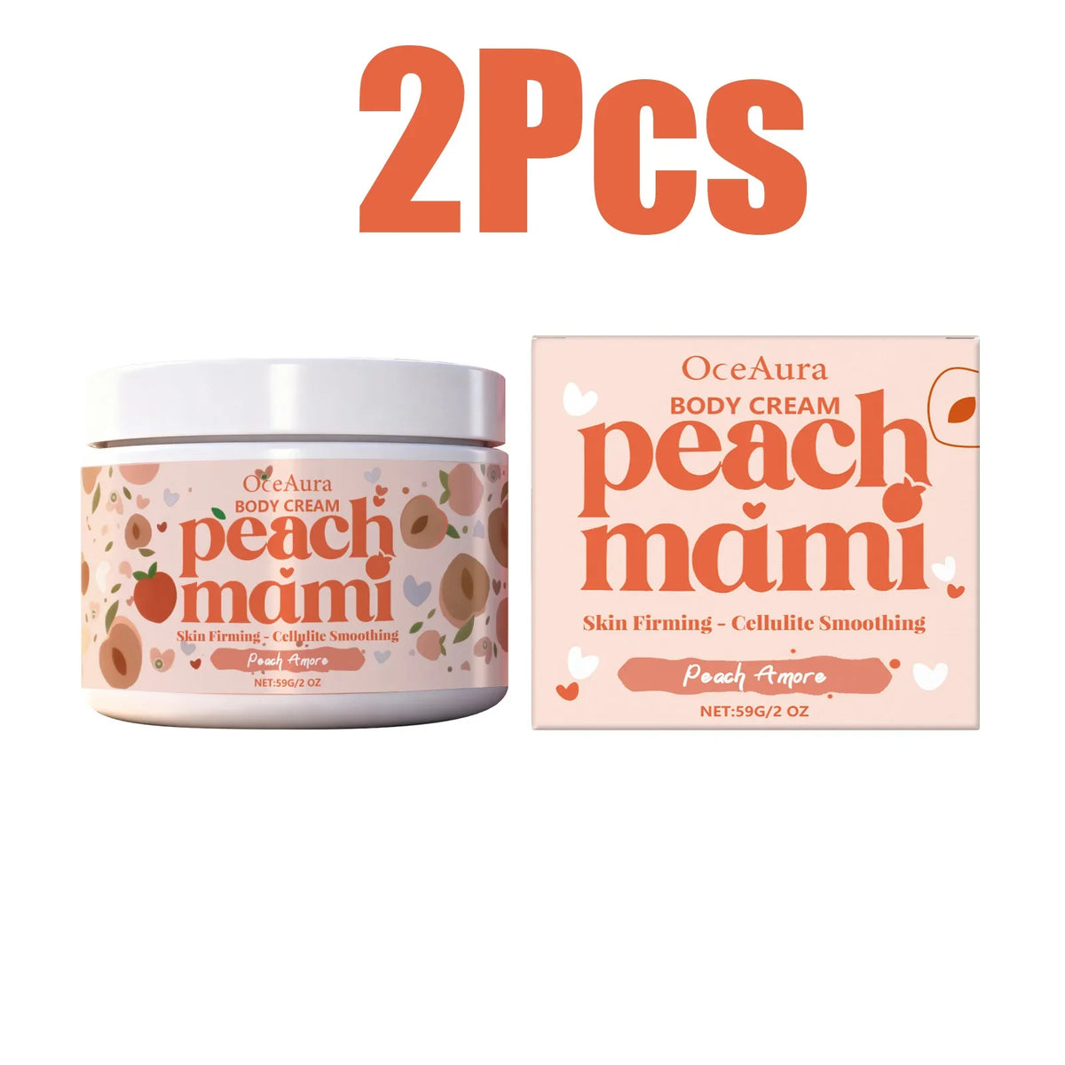 Peach Firming Body Cream – Tightening, Lifting & Moisturizing Firming Body Cream Qme 2 x 59g Boxed