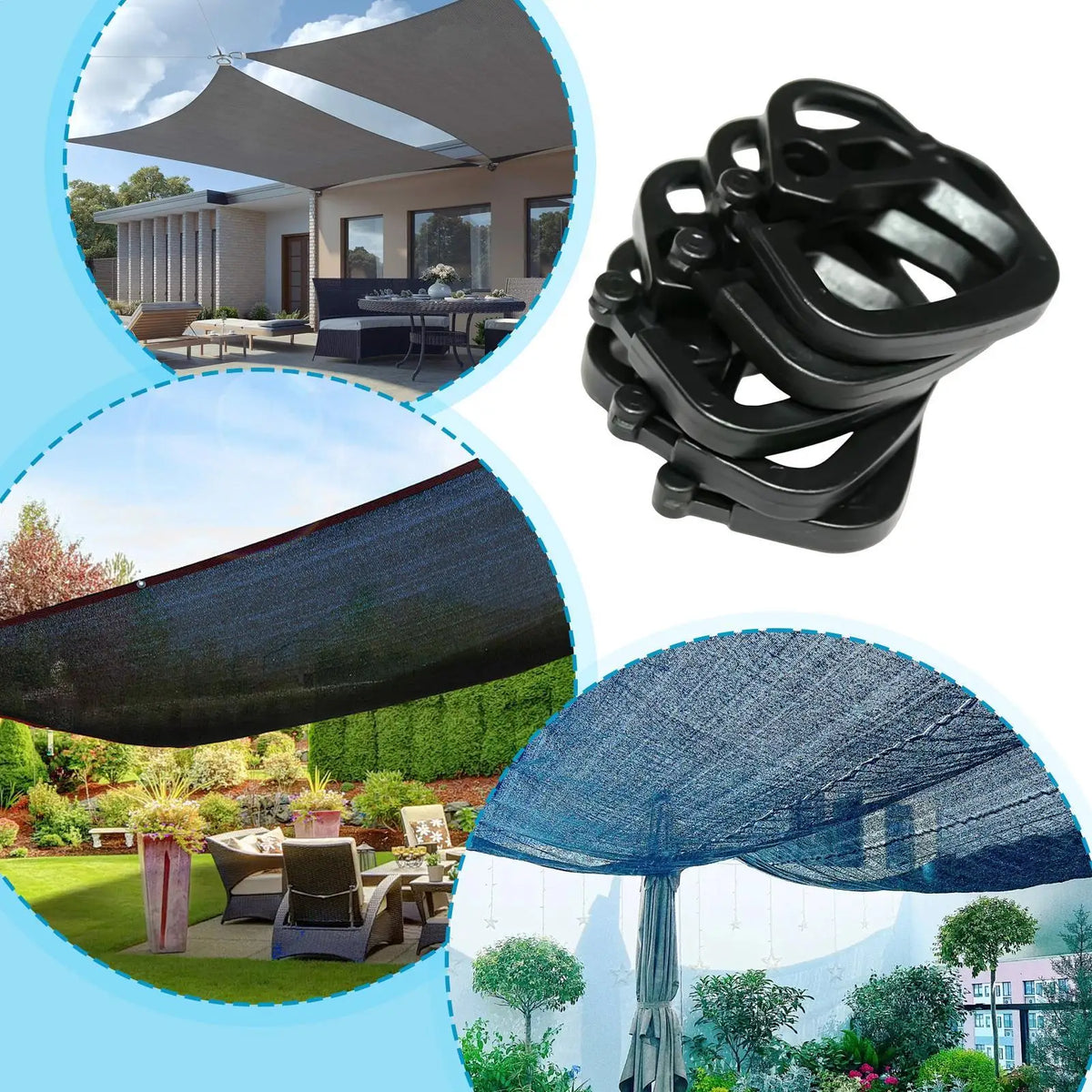 Shade Net Clips 100-Pack Tarp Fasteners for Garden & Patio Garden Net Clips Qme