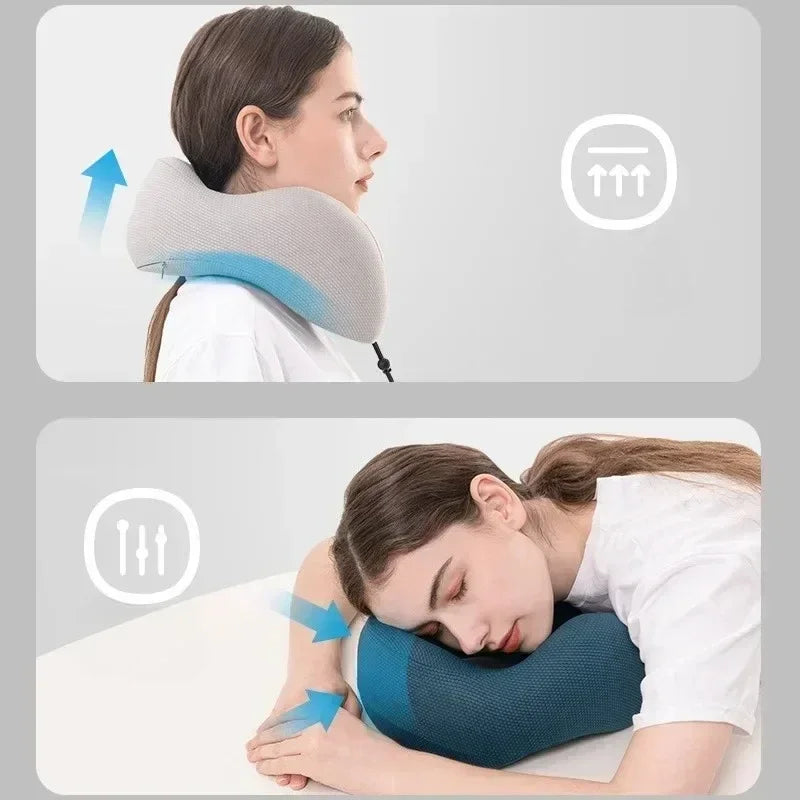 U-Shaped Memory Foam Travel Neck Pillow – Soft & Portable Travel Neck Pillow Qme