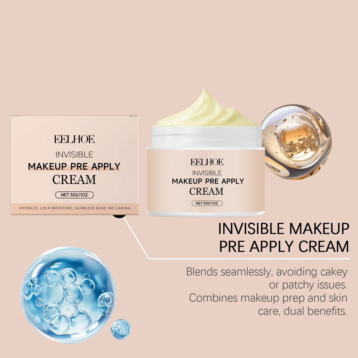 EELHOE Pore Blur Primer Cream – Hydrating Makeup Base 30g Makeup Primer Qst