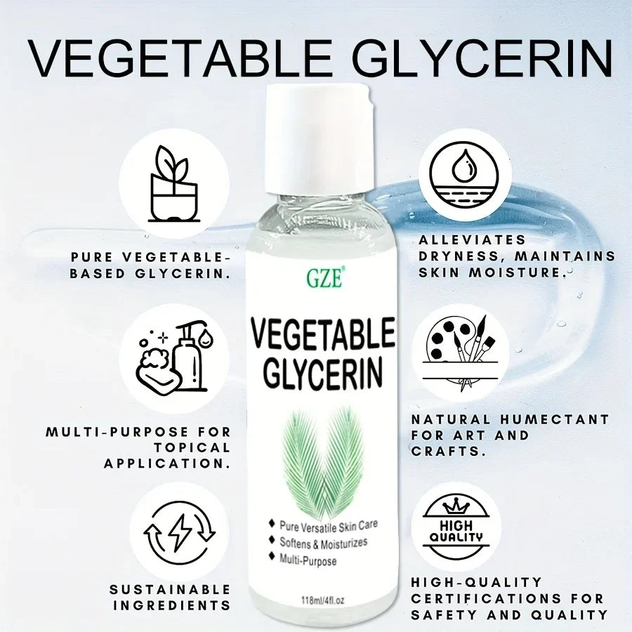 GZE 100% Pure Vegetable Glycerin – Skin Softener & Moisturizer Skin Care Glycerin Qme