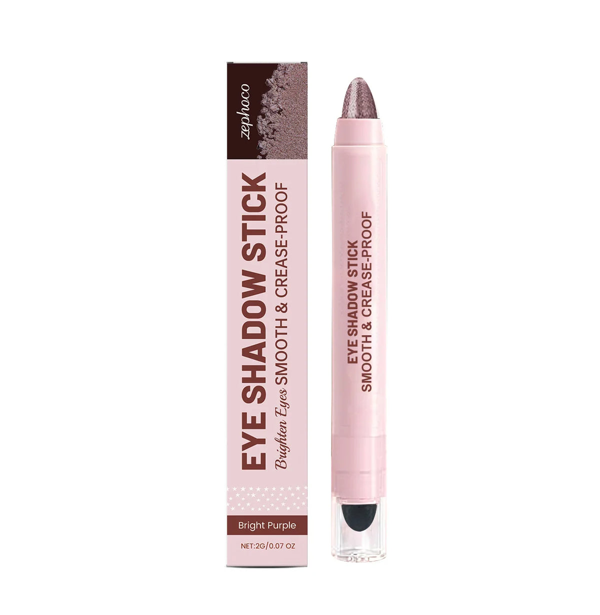 Zephoco Shimmer Cream Eyeshadow Stick – Pigmented & Long-Lasting Cream Eyeshadow Stick Qst Bright Purple