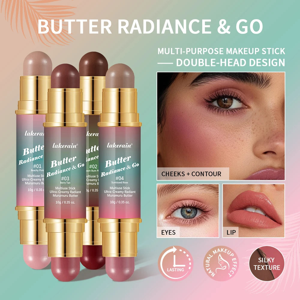 Lakerain Butter Glow Makeup Stick – Blush, Highlighter & Contour Blush Highlighter Stick Qst
