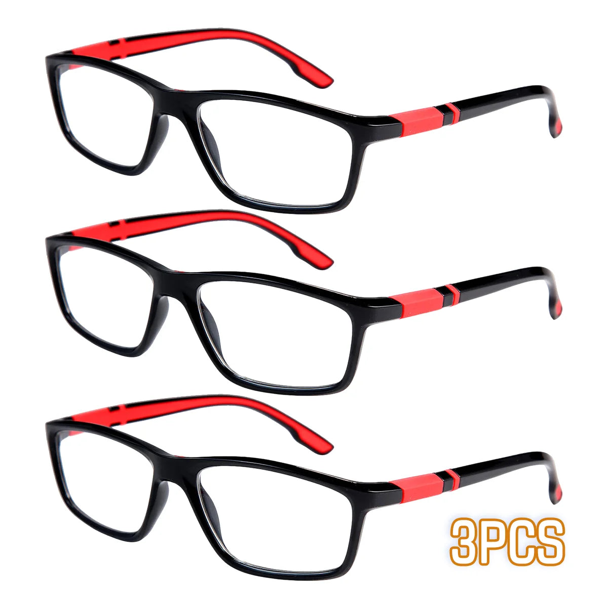 VOPHA Auto Focus Reading Glasses – Anti-Glare Unisex 1-4 Pack Reading Glasses Qst 3PC-Red