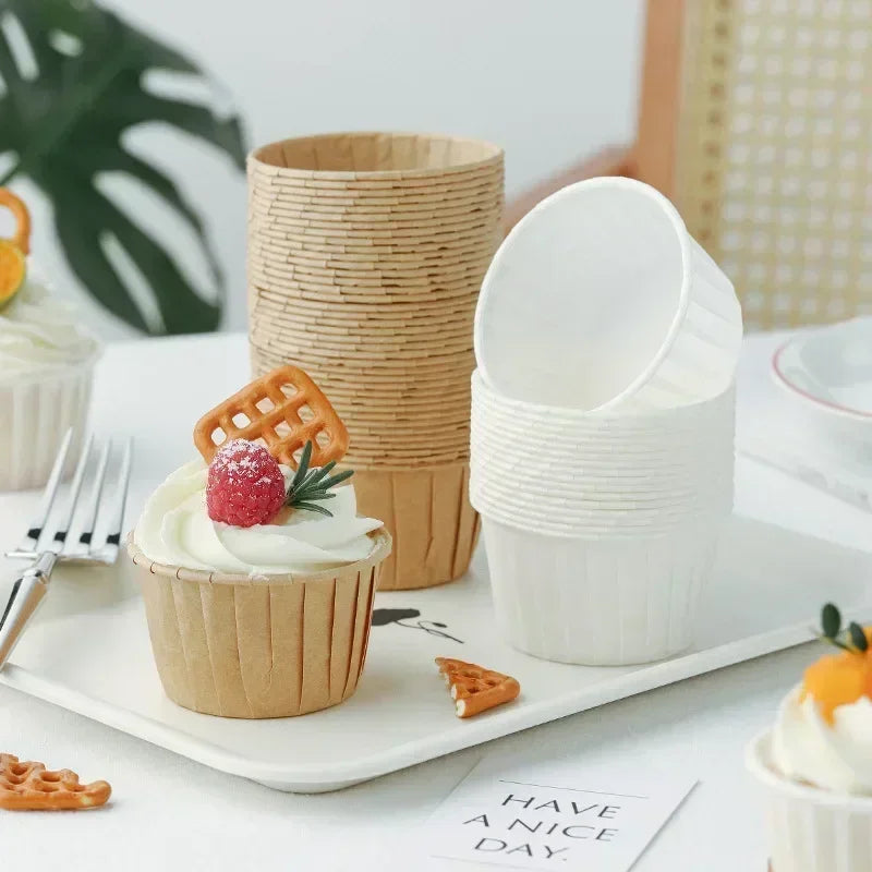 Crimped Muffin Cups – Heat-Resistant Oil-Proof Baking Liners Muffin Cup Liners Qme