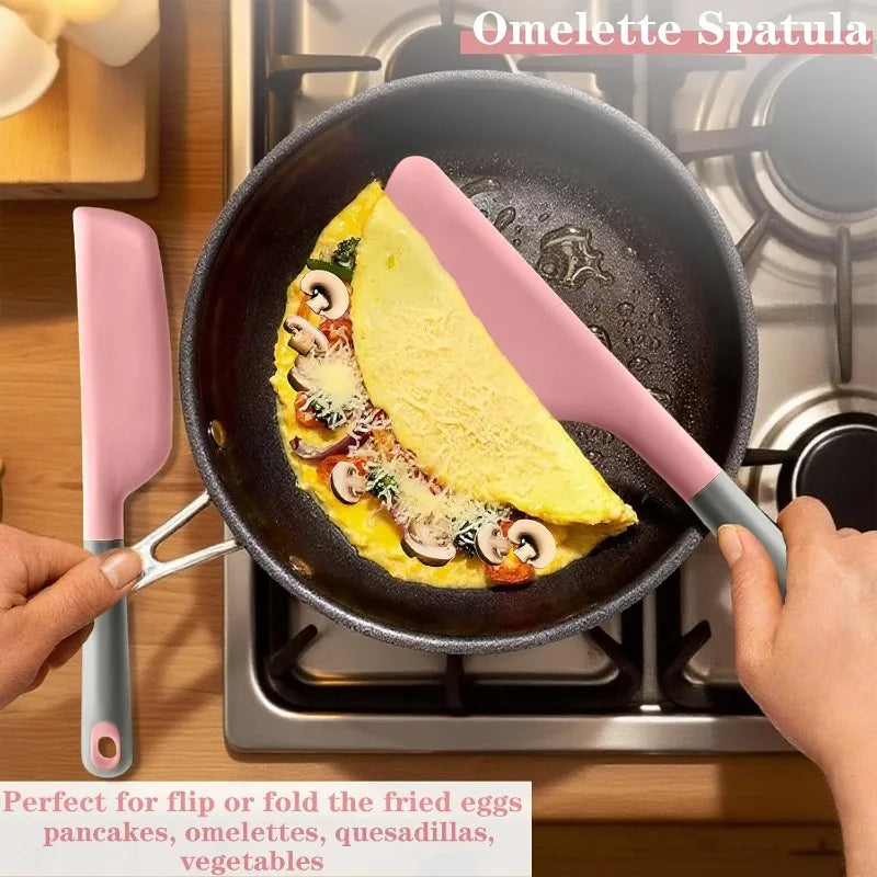 Galavilly Silicone Spatula – Heat-Resistant Non-Stick Turner Silicone Spatula Qme