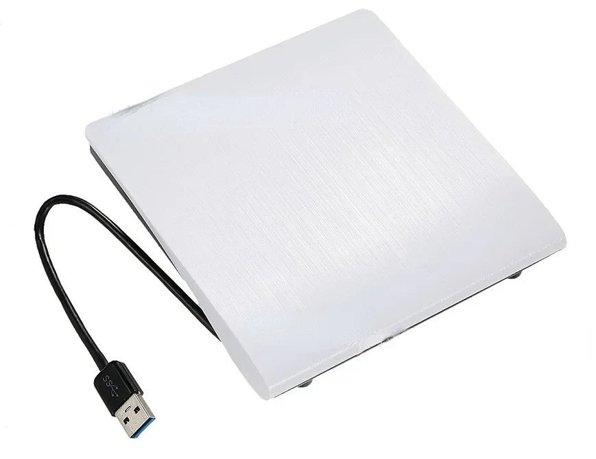 Slim Portable External USB 3.0 DVD/CD Burner Drive External Optical Drive Qme WHITE