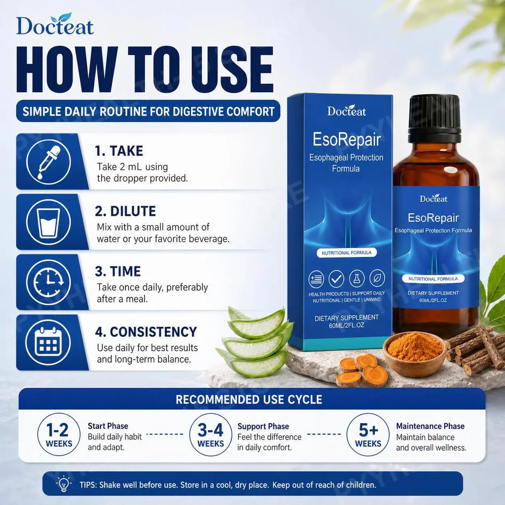 Docteat Gut Support Liquid | Vitamin C, Aloe Vera, Licorice 60ml Digestive Supplement Qst