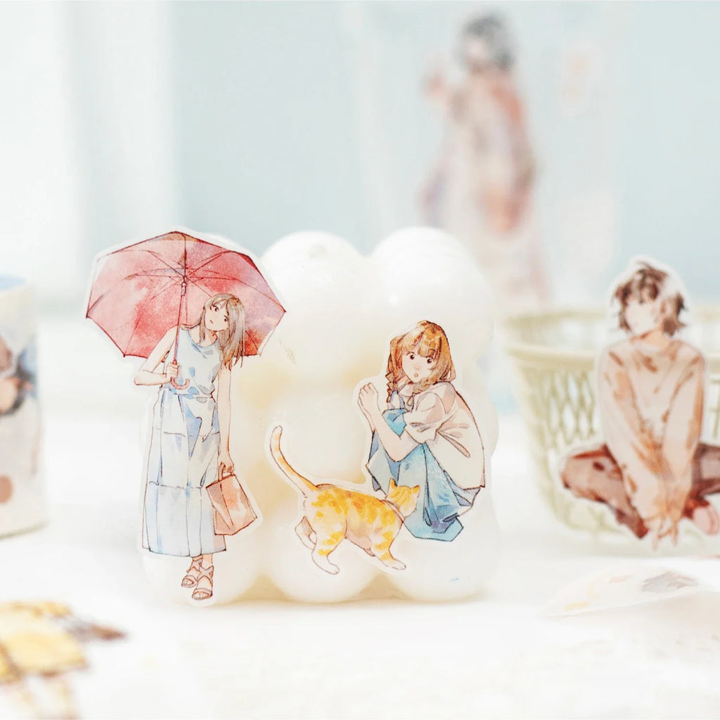 PET Scrapbooking Decorative Tape | People Stickers | 2m Roll Decorative Craft Tape Qme
