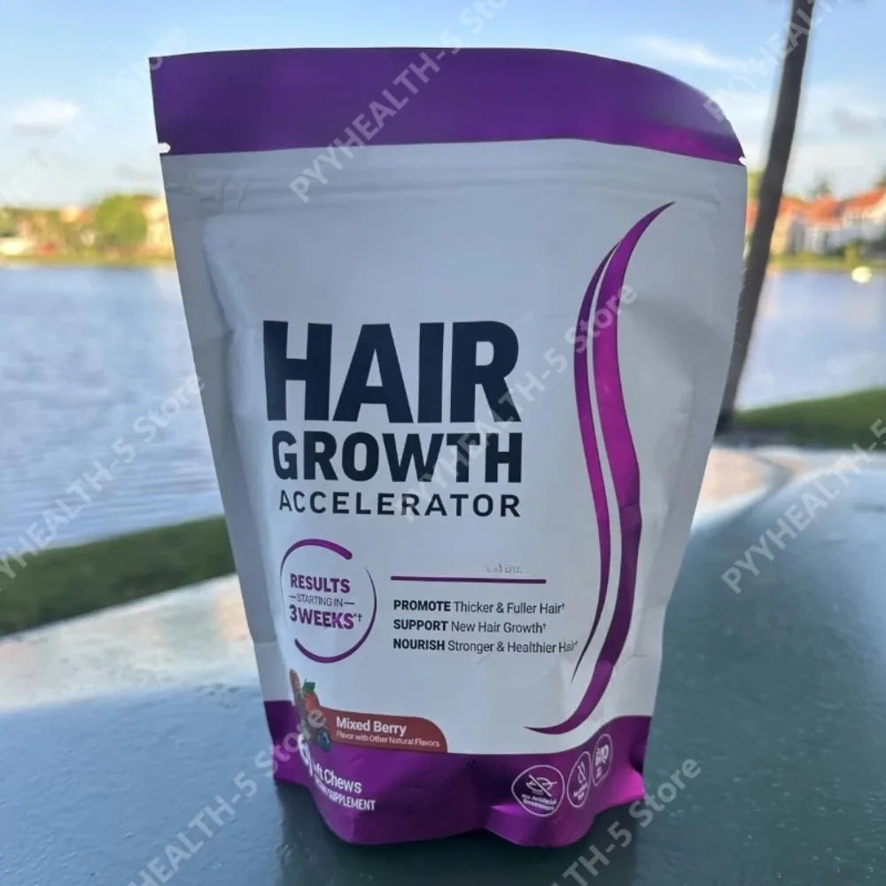 Biotin Hair Support Soft Chews | Mixed Berry 60ct Non-GMO Hair Supplement Chews Qst