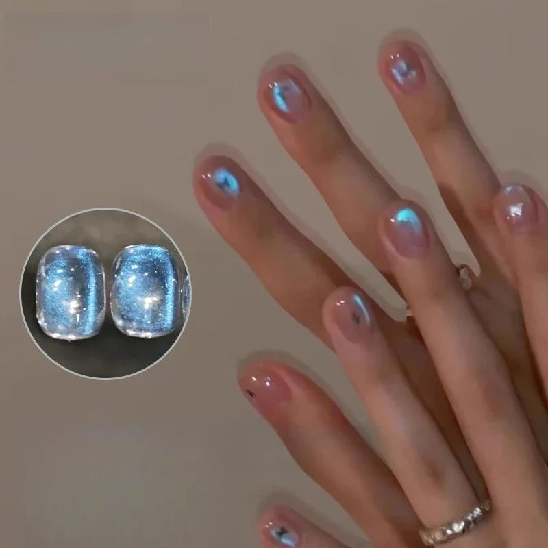 Blue Tears Cat Eye Magnetic Nail Powder – 3 Colors | Qme Magnetic Nail Powder Qme