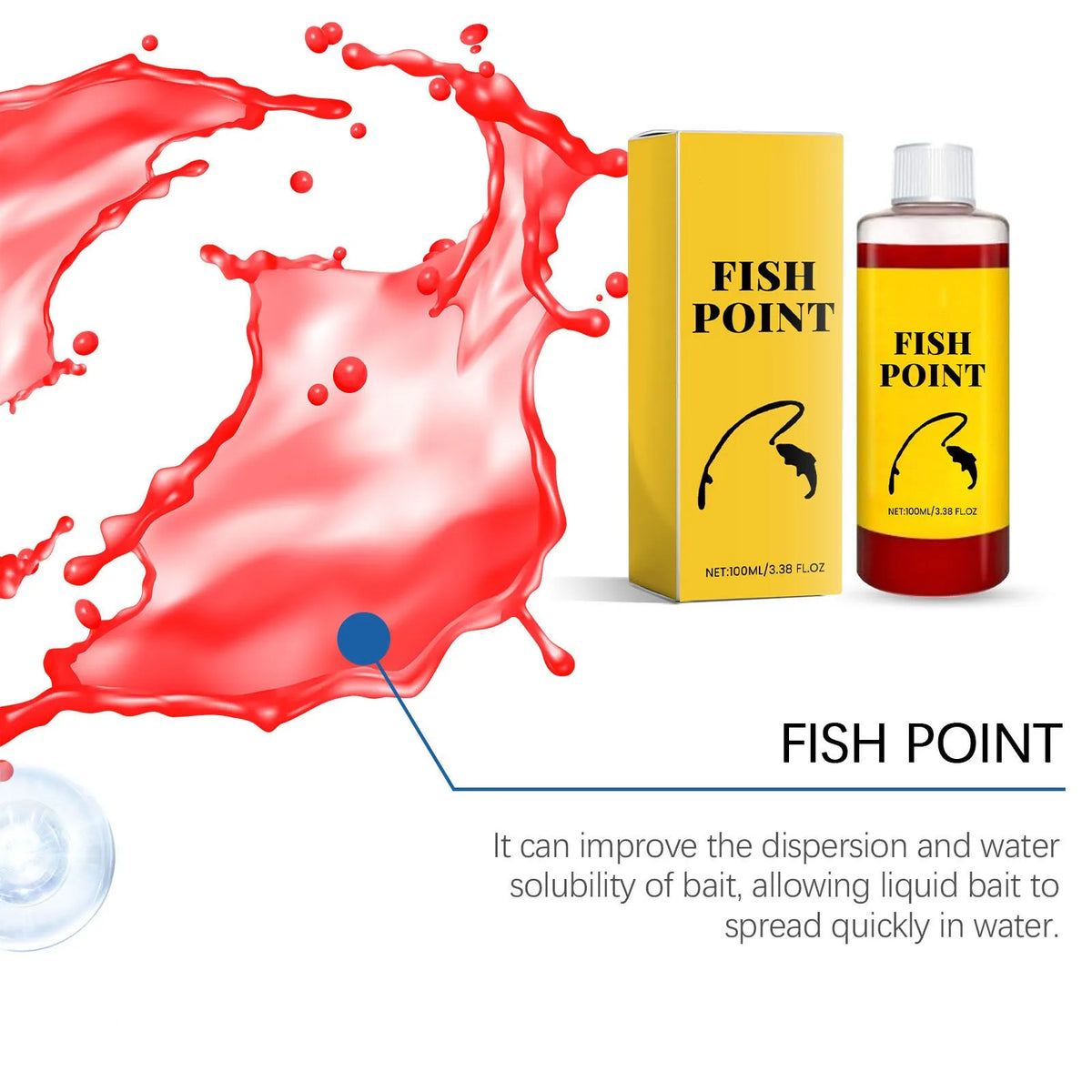 Wild Fish Attractant Nutrient Bait Additive – Fishy Flavor 100ml Fishing Bait Attractant Qme