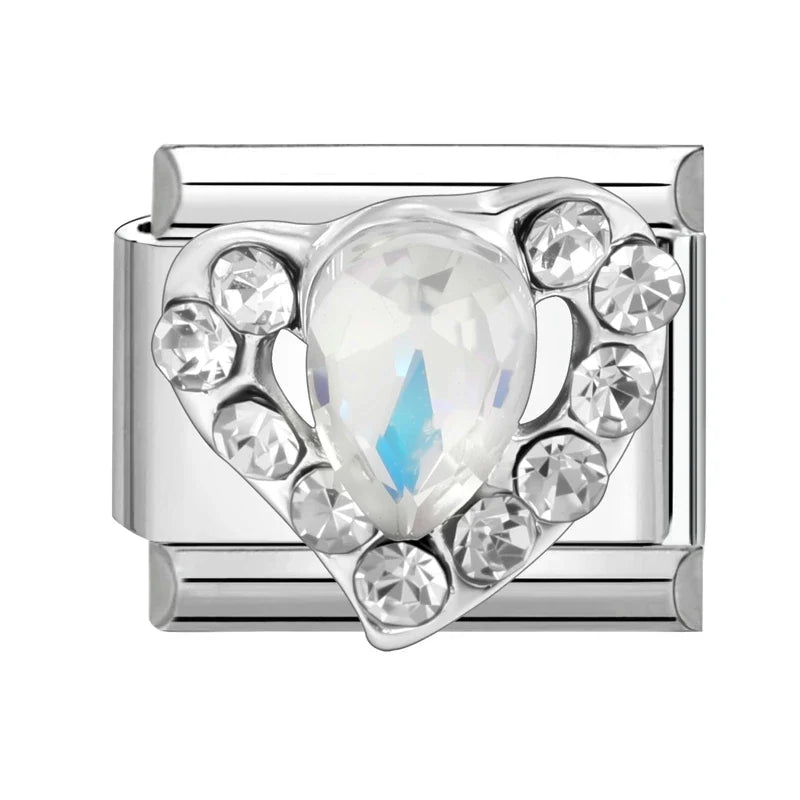 Zircon Italian Charm Links – Heart Bow Butterfly Star 9mm Italian Charm Links Qme S 28