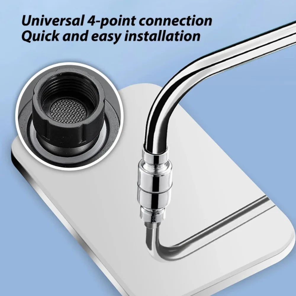 12" High-Pressure Rain Shower Head | Large Flow, 360° Swivel Rain Shower Head Qme