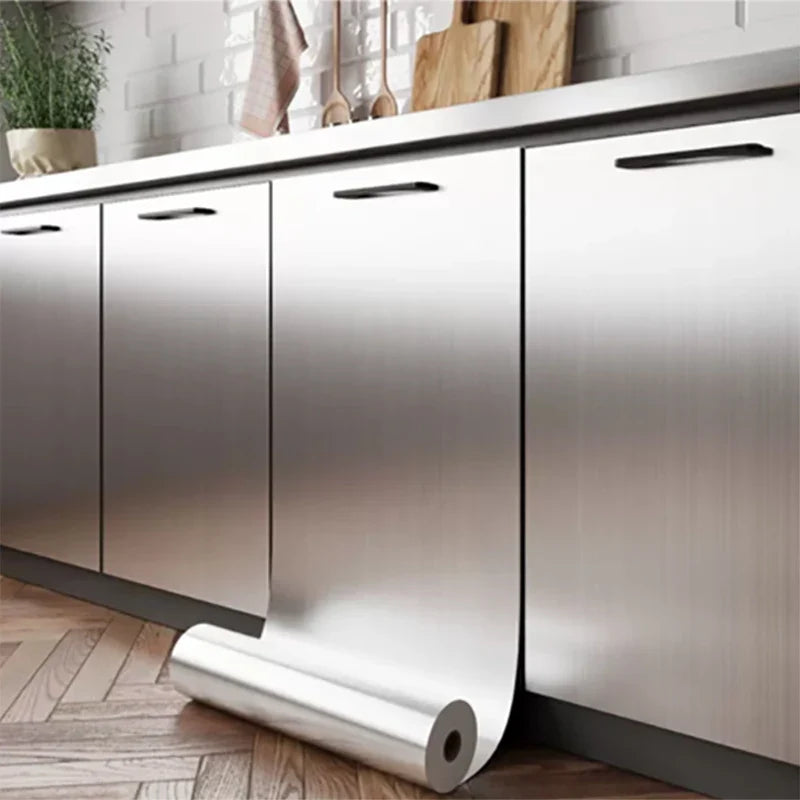 Brushed Stainless Steel Wall Sticker – Waterproof Self-Adhesive Self-Adhesive Wall Sticker Qme