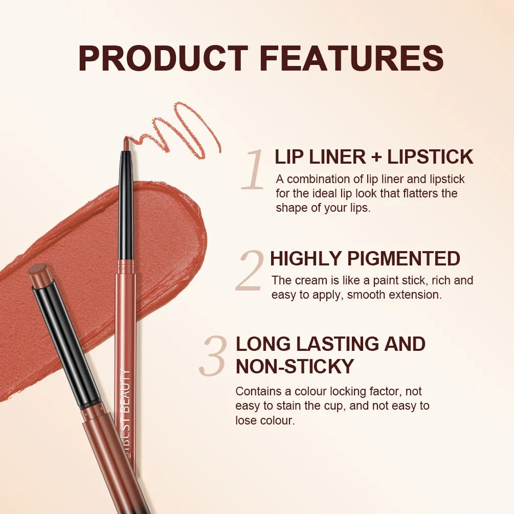 QIBEST 12 Colors Nude Waterproof Lip Liner Pencil Set Lip Liner Pencil Set Qme