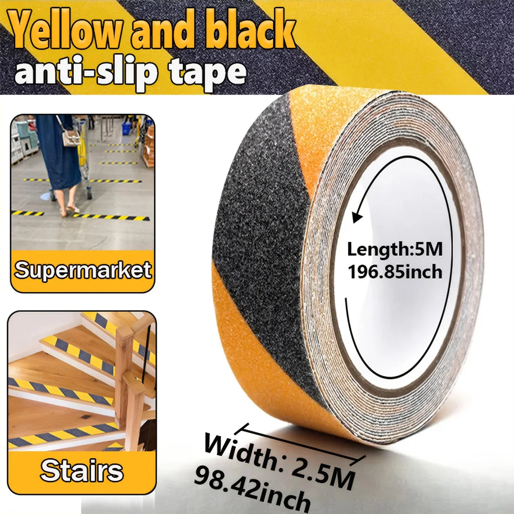 Anti-Slip Safety Grip Tape | Non-Skid Tread for Stairs & Floors Non-Skid Safety Tape Qme 2.5cmX5M