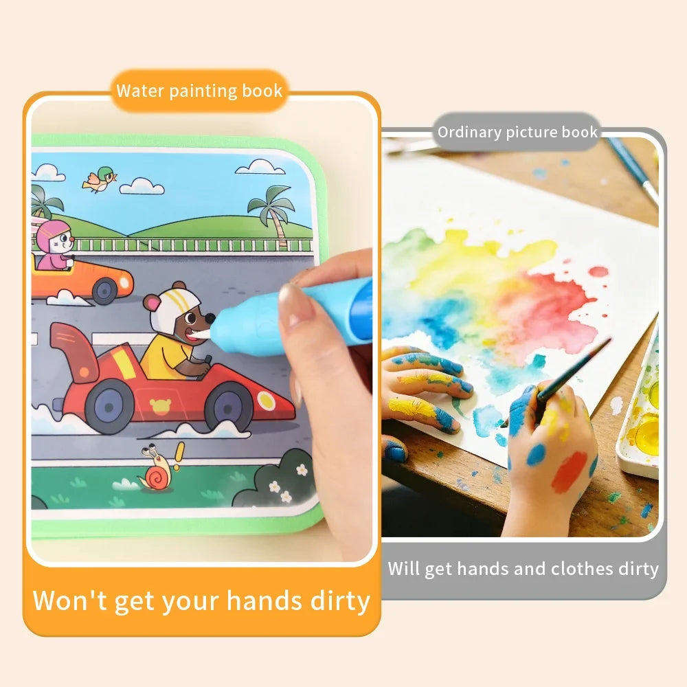 Reusable Water Drawing Doodle Book & Magic Pen for Kids Kids Drawing Book Qme