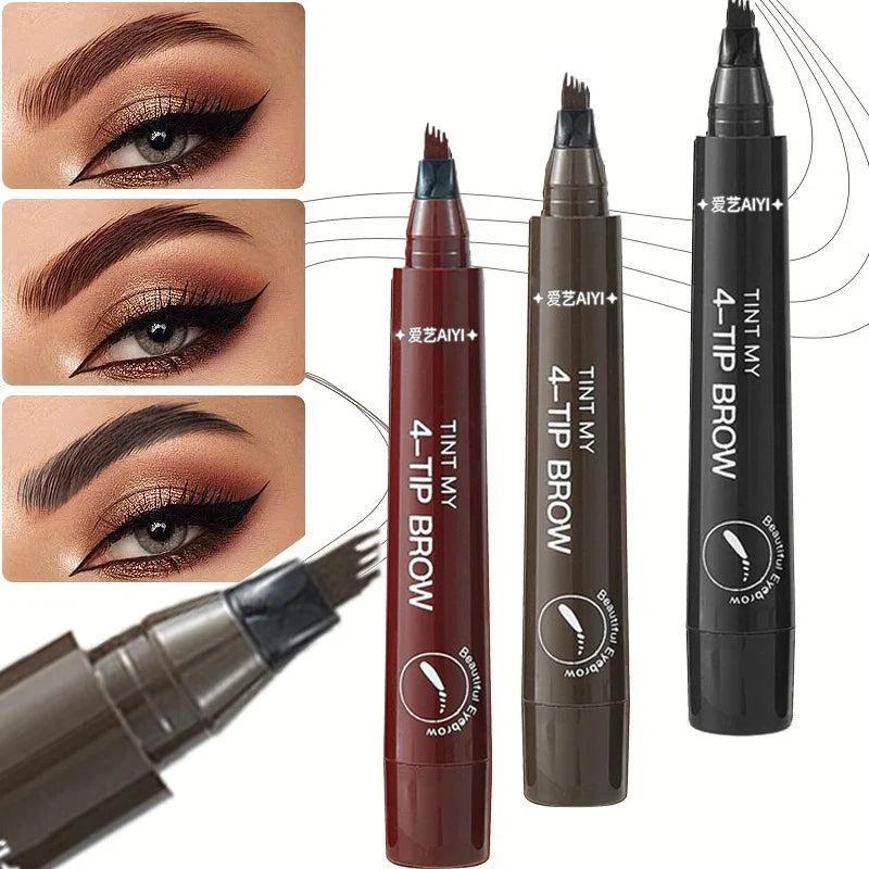 4-Pronged Eyebrow Pencil | Long-Lasting Oblique Tip Eyebrow Pencil Qme