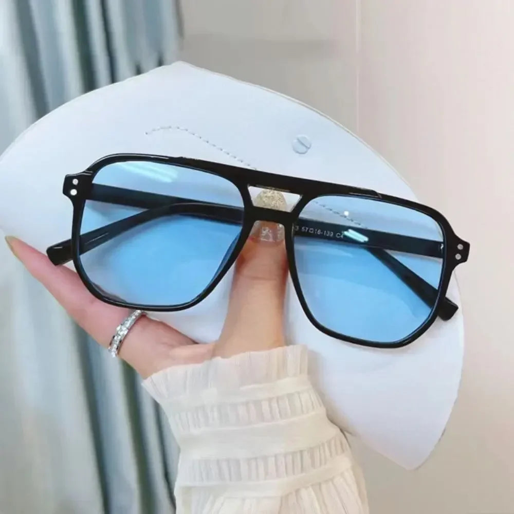 Punk Square Frame Sunglasses | Retro Anti-UV Beach Shades Square Frame Sunglasses Qme