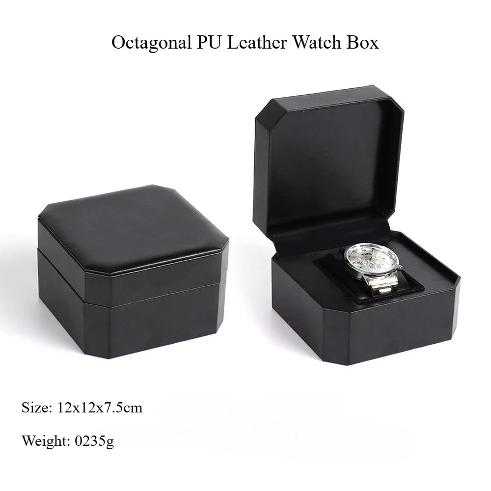 Octagonal PU Leather Watch Box | 2-Piece Portable Storage Case Watch Storage Case Qme